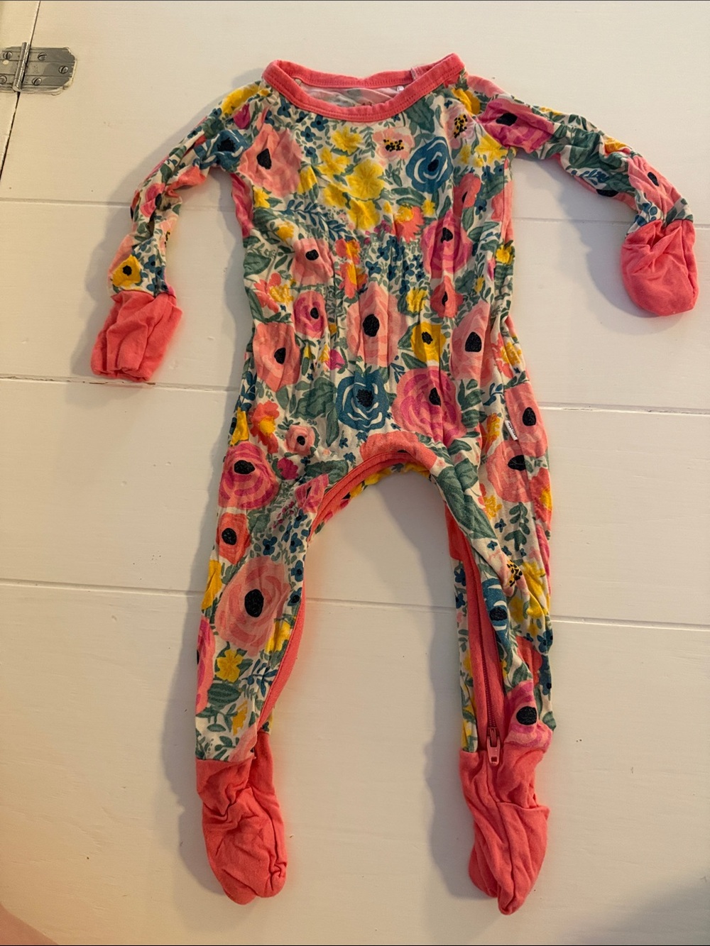 Little Sleepies Pink Floral Footed One-Piece